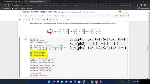 4.3. Aprendiendo OpenCV con Python - Operaciones de Vecindad. смотреть онлайн