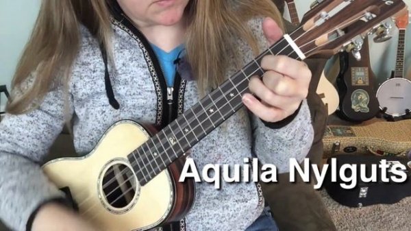 Aquila Nylguts vs. Worth Clear Fluorocarbon ukulele strings - a sound comparison