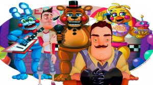 ПРИВЕТ СОСЕД ПРОТИВ АНИМАТРОНИКОВ!ИГРА FIVE NIGHTS AT FREDDY'S ПРОХОЖДЕНИЕ!ФНАФ!ШОУ ХРИПЛЫХ!FNAF 1!