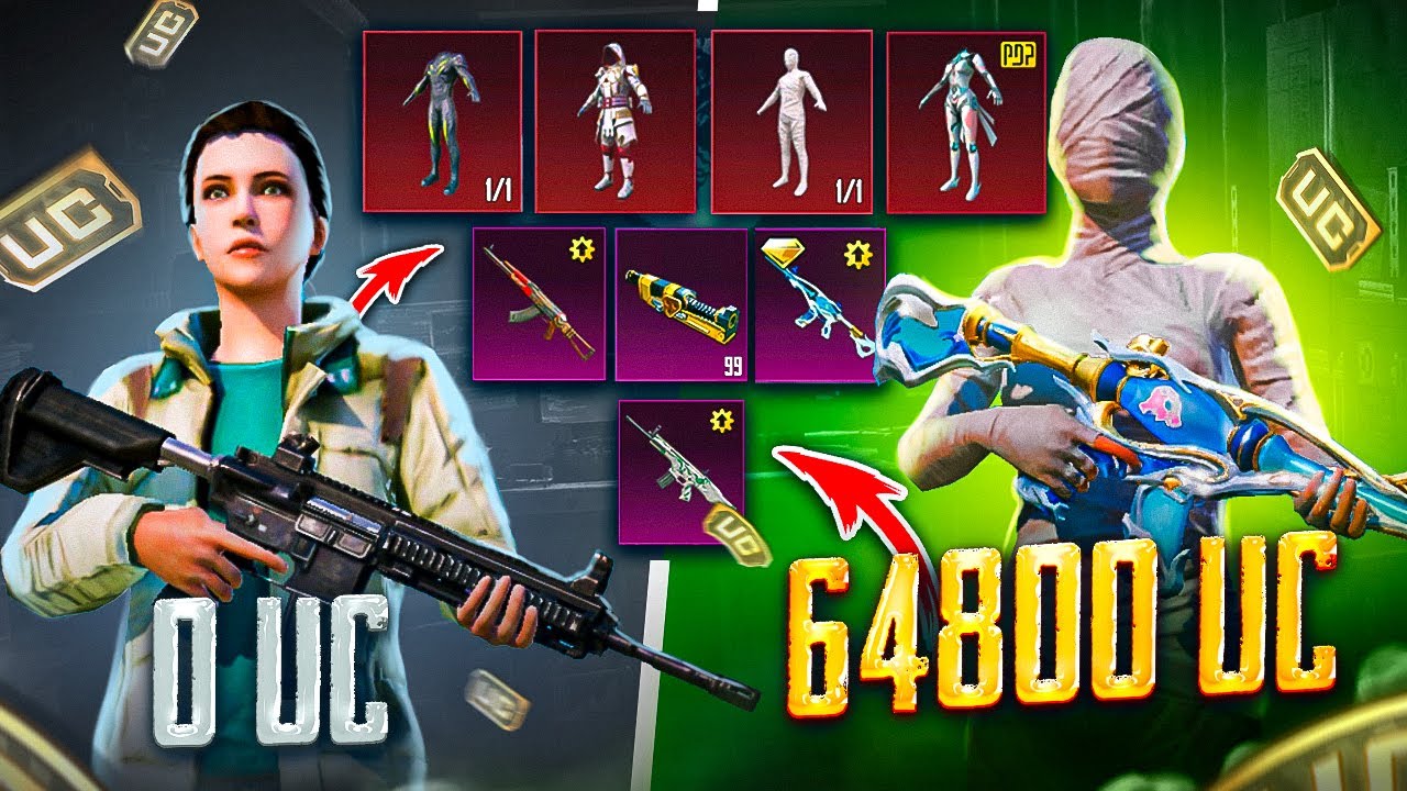 $64 800 UC! ?ПРОКАЧКА АККАУНТА ПОДПИСЧИКУ - ВЕЛИКАЯ БИТВА С МУМИЕЙ ? смотреть онлайн