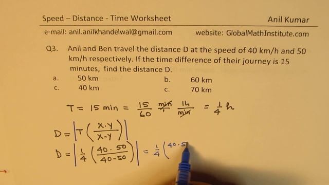 Relation between Distance and Time Difference for Different Speeds смотреть онлайн