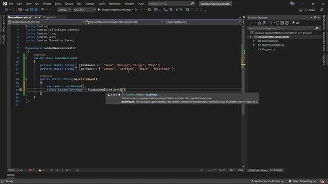 Random name generator with C# and .NET 6 смотреть онлайн