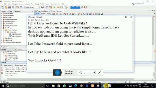 Simple Login Validation Program | Java Desktop Application | Java Login Frame NetBeans IDE смотреть онлайн