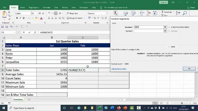 How to Create Basic Functions in Excel (Sum, Average, Count, Max and Min functions) смотреть онлайн
