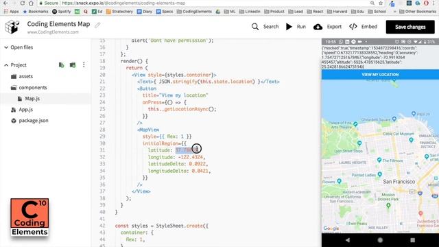 MyMap Location React Native with Expo смотреть онлайн