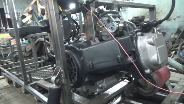 Самодельный снегоход 02 ,сборка часть № 12 первый пуск. смотреть онлайн