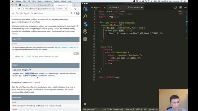 Авторизация react приложения через Google Sign In смотреть онлайн