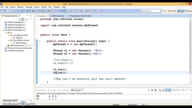 Why can't we directly call the run() method to start a thread in java? смотреть онлайн