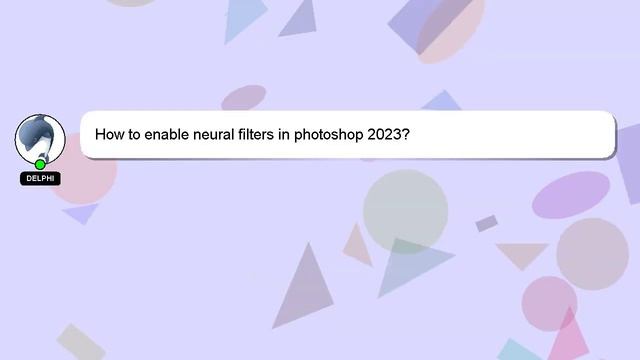 How to enable neural filters in photoshop 2023? смотреть онлайн