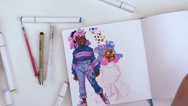 BUILDING a CHARACTER from ONLY 3 COLORS?! | 3 Ohuhu Marker Character Design Challenge смотреть онлайн