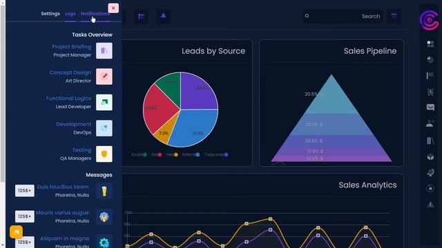 CRM Dashboard Admin Template Bootstrap 5 with RTL Dark Theme смотреть онлайн