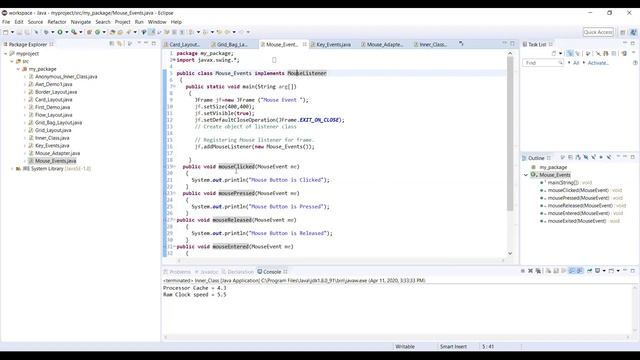 Video 44 Mouse Events Keyboard Events in Java смотреть онлайн