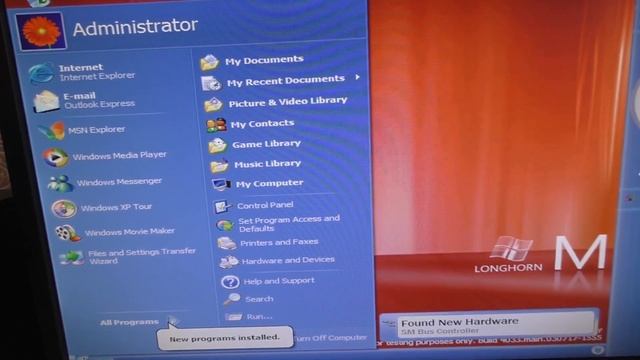 Установка Windows Longhorn Build 4033 на старый компьютер смотреть онлайн