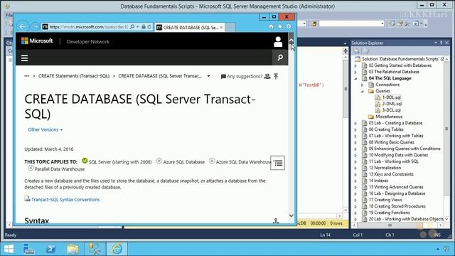 Database Fundamentals | Kae Kae | IT Education Series | 2022 | Kokula Krishna Hari K | 1 / 4 смотреть онлайн