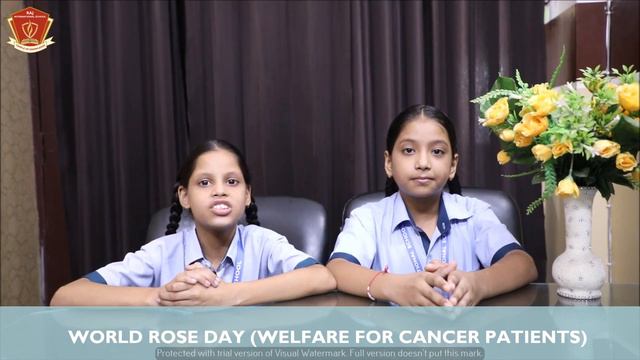 WORLD ROSE DAY || WELFARE FOR CANCER PATIENTS || SPEECH BY || SHREYA & VASHU FROM 5TH || RIS смотреть онлайн