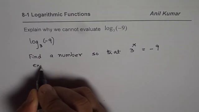 Why Can We not Evaluate Logarithm log 9 of Negative Number смотреть онлайн