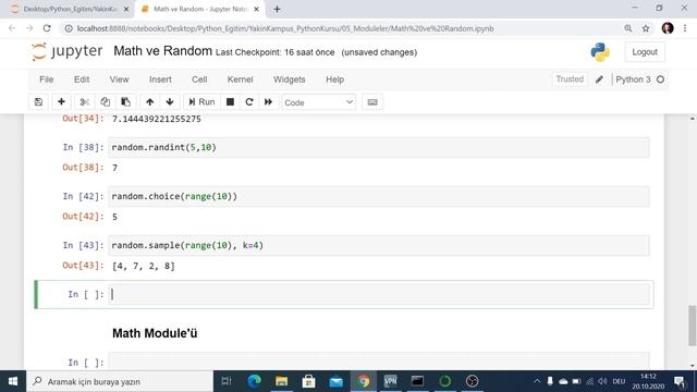 Python Dersleri #32 | Random ve Math Module'leri смотреть онлайн