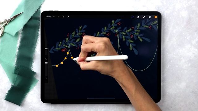 Blinking Holiday Lights Animation in Procreate смотреть онлайн