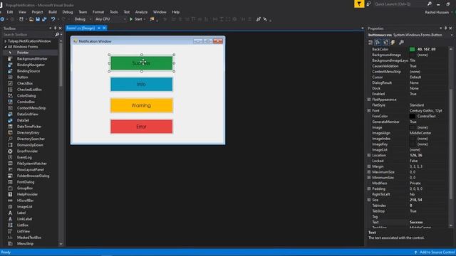 How to create a Notification Popup in window form application. смотреть онлайн