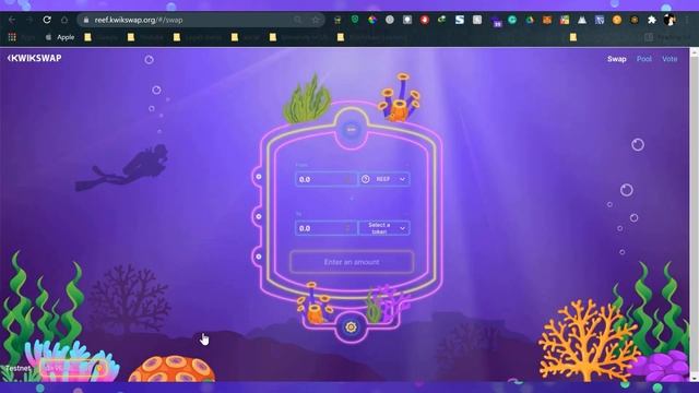 Kwikswap Reef Chain Tutorial For Public Testing