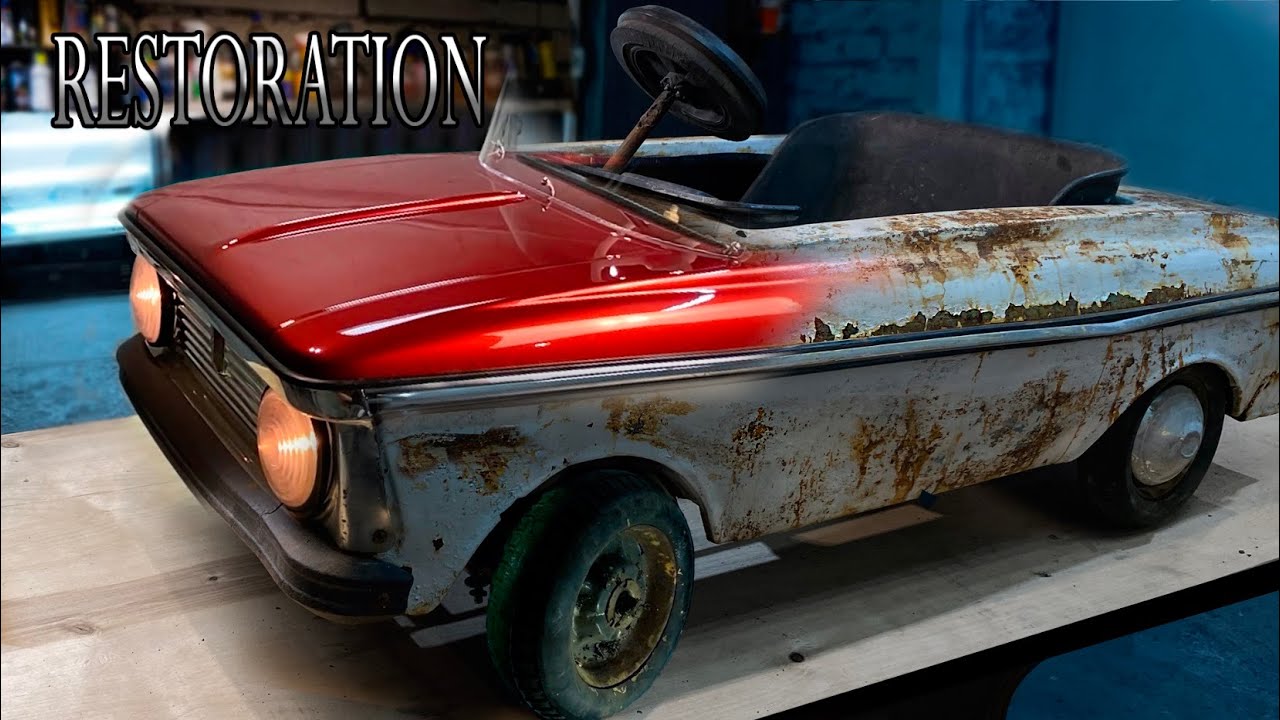 Восстановление старого советского педального автомобиля _ Old Soviet pedal car full Restoration смотреть онлайн