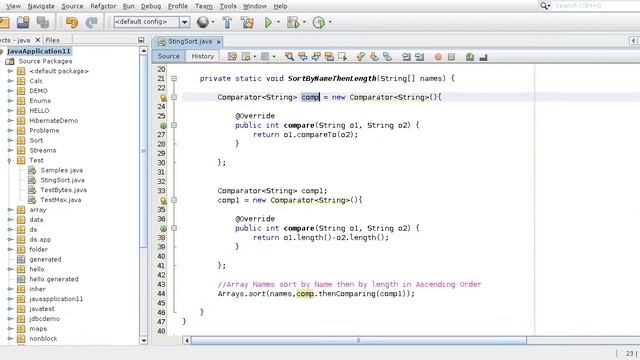 Java Sort String Array using Comparator Interface смотреть онлайн