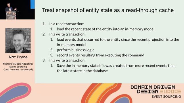 Mistakes made adopting event sourcing (and how we recovered) - Nat Pryce - DDD Europe 2020 смотреть онлайн