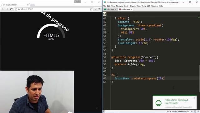Trucos CSS (26) - Gráficos de progreso circulares смотреть онлайн