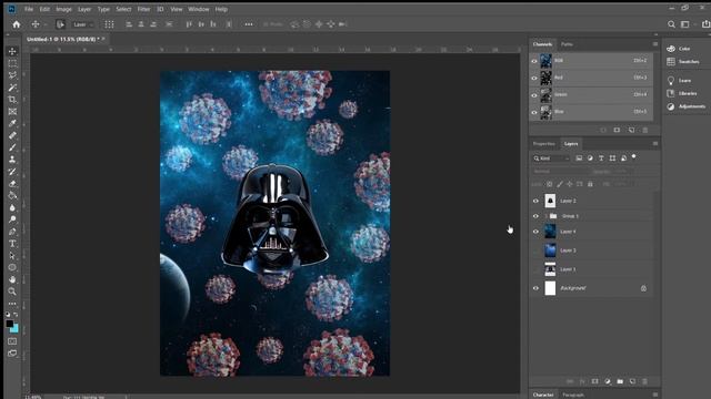 Corona Virus Darth Vader Poster COVID 19 - Manipulation | Speed Art (Photoshop) смотреть онлайн