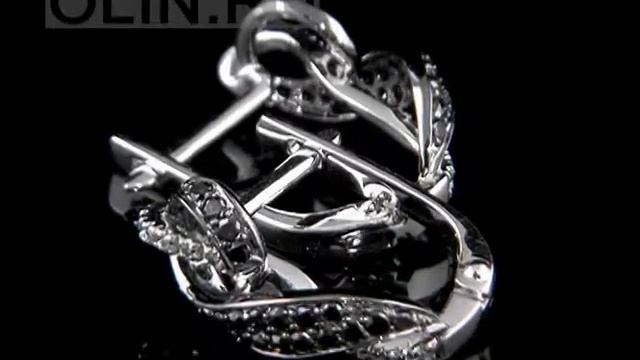 Серьги из белого золота с черными бриллиантами смотреть онлайн