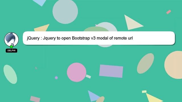 jQuery : Jquery to open Bootstrap v3 modal of remote url смотреть онлайн