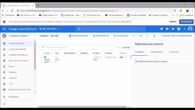 Creación de una VM e instalación de docker - google cloud смотреть онлайн