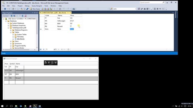 Audit Sql Server recod table change receiving notifications with WPF смотреть онлайн