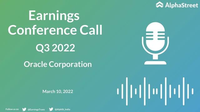 ORCL Stock | Oracle Corporation Q3 2022 Earnings Call смотреть онлайн