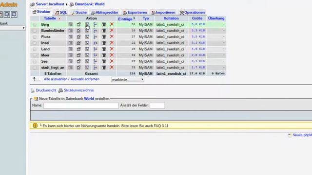 Datenbank in phpMyAdmin untersuchen - MySQL-Kurs von Anfang an #1 смотреть онлайн