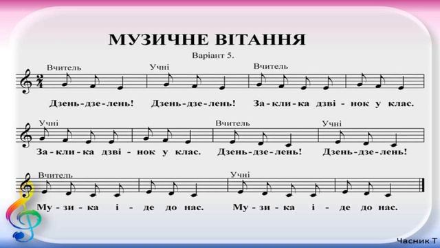 Музичне вітання для вивчення нот Варіант 5 Ноти ДО, РЕ, МІ, ФА, СОЛЬ.(співаємо з текстом і нотами смотреть онлайн