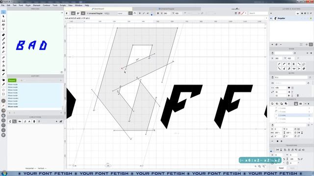 Drawing glyphs using open paths & Fill Tool / Рисование букв с Fill Tool / Fontlab 7 [Урок/Tutorial смотреть онлайн