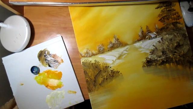 Научиться рисовать мастихином зимний пейзаж. смотреть онлайн