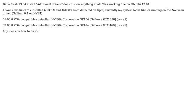 Ubuntu: Additional drivers for my NVIDIA 680GTX not showing up in the additional drivers tool смотреть онлайн