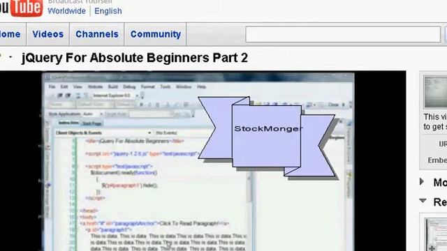 jQuery For Absolute Beginners Part 2 -response modified code for 1.3.2 смотреть онлайн