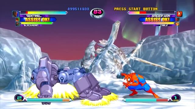 Marvel VS Capcom 2 - Sentinel/Juggernaut/Blackheart - Expert Difficulty Playthrough смотреть онлайн