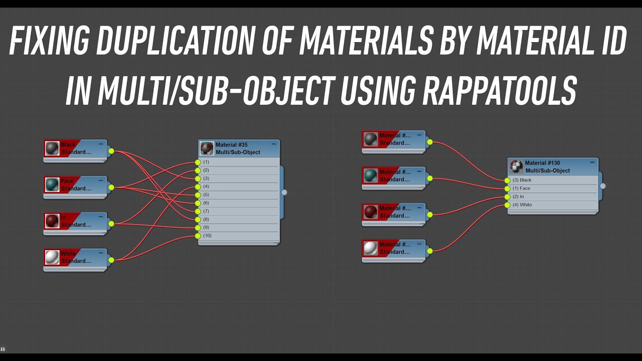 Dark Max № 89 - Fixing duplication of materials by Material id in Multi/Sub-Object using RappaTools смотреть онлайн