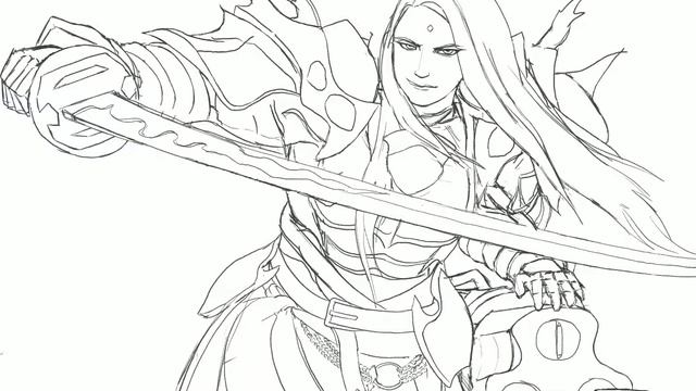 Zenos thumbnail sketch to line art, Procreate смотреть онлайн