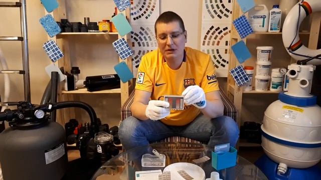 Анализ Воды в Бассейне. Померить рН воды, Узнать Хлор и Жесткость - Тестер Пултестер Bayrol смотреть онлайн