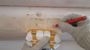 Как сделать ЛЫСКУ под розетки на бревне?