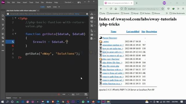 PHP basic function with return value | PHP beginners Tutorials | PHP Video Tutorial | Tips | eWaySo смотреть онлайн