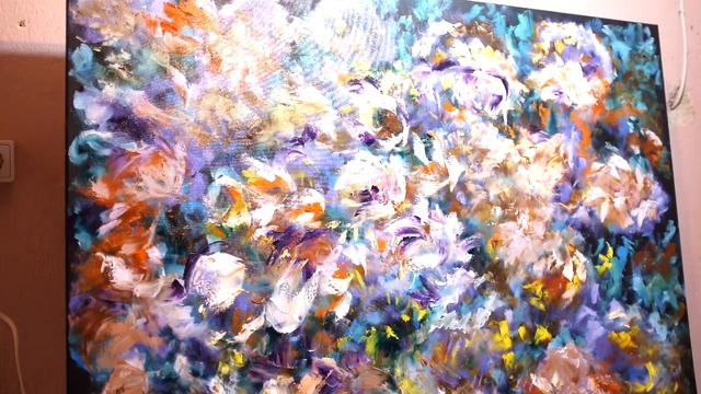 Lesson 2 | Abstract Flower Oil Painting Tutorial | Art Therapy | Life Demo in English and Russian смотреть онлайн