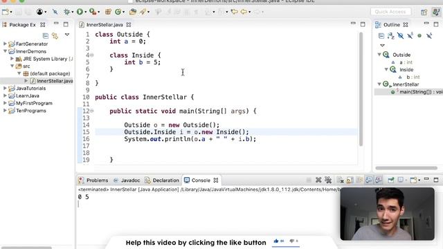 Inner Class Java Tutorial #81 смотреть онлайн