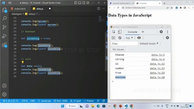 Datatypes in JavaScript || JavaScript tutorial for Beginners || Tutorial - 11 смотреть онлайн