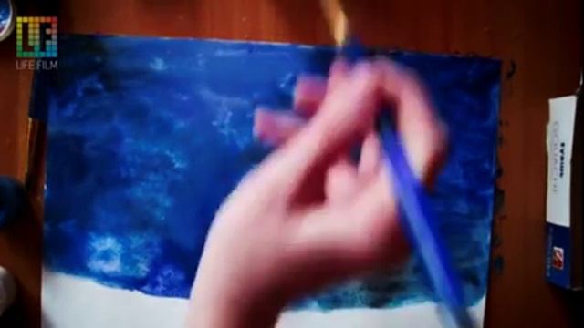 Рисовать стало проще? Рисование зубной щёткой? Ночной пейзаж. смотреть онлайн